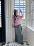 Lazer cut patch maxi denim long skirt
