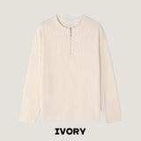 Otsi Ribbed Zipper Henley Neck