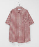 [unisex] Zindi Check Over Short Sleeve Shirt