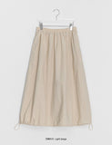 Huo Nylon Balloon Flare Banding Long Skirt