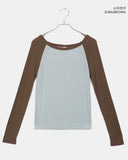 Vinny Basic Color Matching Raglan Long Sleeve T-Shirt