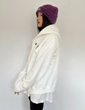 LOG BUTTON BRUSHED HOOD ZIP-UP