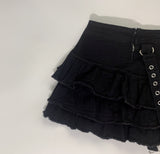 Harajuku y2k black frill skirt