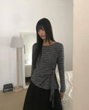 Norin Twisted Round Diagonal Long Sleeve T-Shirt