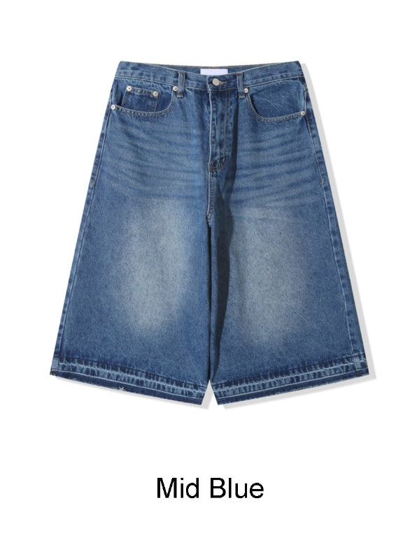 【SATIIIZ】Pulson Cut Off Bermuda Denim Pants SATIIIZ (サティーズ) - プルソンカットオフバミューダデニム