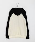 Ichiyo Raglan Color Matching Ribbed Hoodie