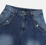 Lip Pocket Brush Denim Pants