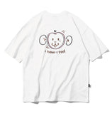 Heart Monkey Embroidery Short Sleeve T-shirt