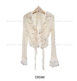 (Scarf set) Elia Wrinkle Frill Cardigan