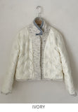Sophie Boucle Color Matching Collar Quilting Tweed Jacket