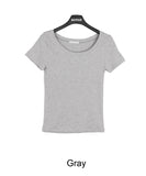 Linen Modal U-Neck Short Sleeve Tee