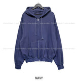 (UNISEX) Shell Damage Pigment Over Hooded Zip-up