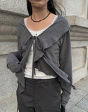 Ex Ribbon Ruffle Bolero Cardigan