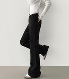 Fall Span Banding Semi Bootcut Cotton Pants