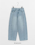 Dolent Curved Balloon Denim Wide Pants