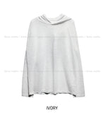 Layered see-through knit hoodie