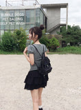 Lying Lace Tiered Banding Mini Skirt