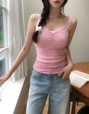 Bubble Lace Shirred Sleeveless