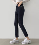 Non-fade 2Button 4Season Span Slim Fit Straight Denim Pants