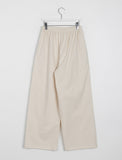 Syuing pin tuck banding wide linen pants