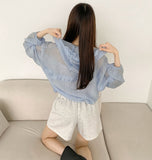 Lovely Dot Back Frill String See-through Windbreaker Jacket