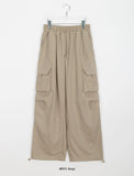 [unisex] Poro color banding string cargo pants