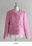 Seibo Round Check Tweed Short Jacket