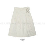 CORDUROY BUCKLE WRAP SKIRT