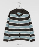 Senki Round Stripe Knit Cardigan