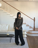 Carven Leather Heart Long Necklace