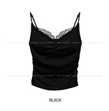 Chio shirring lace cap sleeveless