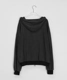 Teben two-way stripe hood zip-up