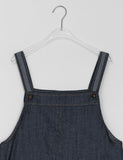 Moeti Check Color Matching Pocket Denim Suspenders One Piece