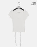 [Scarf set] Srin lace button short sleeve t-shirt