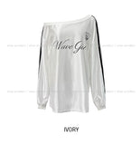 Girls' Unbalanced Glossy Rugby Sweatshirt