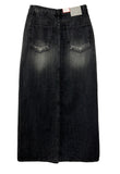 Ed washing denim long skirt