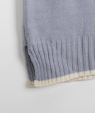 Hemp color matching V-neck knit