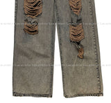 Const Bring Damaged Wide Denim