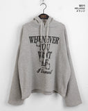 Whatever Brushed Ribbed Boxy Lettering Hood T-Shirt