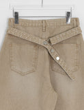 Crane Back Point Wide Washing Denim Pants