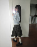 Dehin Pintuck Tencel Layered Long Sleeve T-shirt