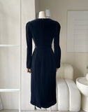 Mamon Velvet Square H Line One Piece (Belt Set)
