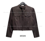 Liberal Crop Two-Way Biker Jacket