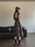 Military Snap Wide Bermuda Pants