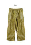 Buffing leather cargo pants