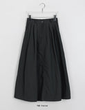 Menbi Pin Tuck Banding Nylon Carpender Long Skirt