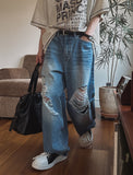 Portina Damage Wide Denim Pants