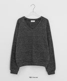 Shinpori Stripe V-Neck Knit Sweatshirt