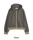 Caven Stripe Hooded Zip-Up