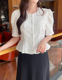 Jane Round Puff Peplum Blouse